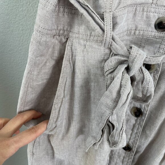 Banana Republic Womens 4 Linen Cotton Utility Dress Button Up Short Sleeve - Picture 10 of 13